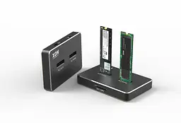 Док-станція клонувальник XON MemoryDock для двох M.2 NGFF SATA USB 3.1 Type-C Чорний (XMD1C13NG2PB 6457) - мініатюра 3