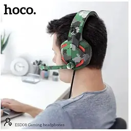 Навушники ігрові провідні НОСО ESD08 Gaming headphones Hi-Res Camouflage-Green - мініатюра 8
