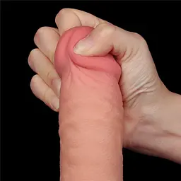 Фалоімітатор Sliding-Skin Dual Layer Dong 9.5'' 24 см тілесний - мініатюра 12