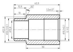 Подовжувач Karro KR3209 1/2" ВЗ 30 мм хромована латунь 30412 - мініатюра 6