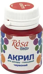 Акрил для декору Rosa Studio 20мл глянцевий червоний 21007/2752