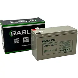 Акумулятор свинцево-кислотний Rablex RB1207 акумуляторна батарея 12V-7A 9000мah - мініатюра 2