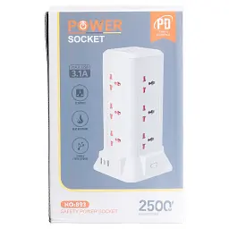 Мережевий фільтр-подовжувач TOWER 9 розеток LED-лампа 3USB + 1PD 2,8 метра Yiwu HP-5-5 - мініатюра 20
