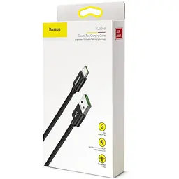 Кабель Baseus Double Fast Charging Cable USB to Type-C 5A 1m CATKC-A01 Black - мініатюра 3