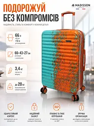 Валіза середня Madisson Snowball 65203 M 66x43x27 см полікарбонат Зелено-помаранчевий - мініатюра 3