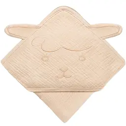 Рушник з капюшоном Lionelo Muslin Hooded Towel Beige Sand 80х80 см - мініатюра 2