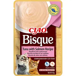 Пауч Inaba Ciao Bisque для котів пюре з тунцем та лососем, 40 г