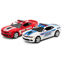 Металева інерційна легкова модель Chevrolet Camaro Police/Firefighter 5", відкриваються двері (В асортименті) - мініатюра 3