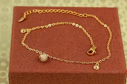 Браслет Xuping Jewelry на ногу Сфера 28 см 1 мм золотистий