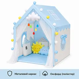 Дитячий будиночок-намет Казковий з металевим каркасом блакитний - мініатюра 3