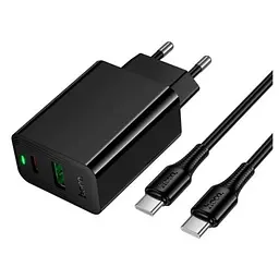Зарядное устройство набор с кабелем Hoco CS94A Leader PD20W+QC3.0 charger set (C to C) (вилка EU) черное