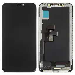 Дисплей для iPhone X, чорний, з рамкою, Original (PRC), Self-welded OEM