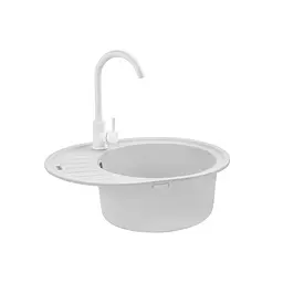 Кухонна мийка Kroner KRP Komposit GRA - 6250 (CV027415) - мініатюра 4