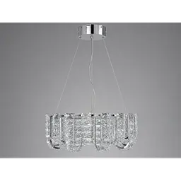 Хромована кришталева LED люстра Linisoln 559-500 CH 55 Вт з пультом-димером та 3 температурами світла - мініатюра 2