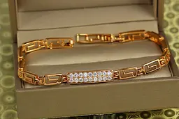Браслет Xuping Jewelry Позиція з фіанітовою пластиною 21 см 6 мм золотистий