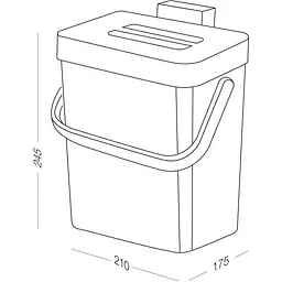 Відро для сміття MBM My Home з кришкою 5 л біле (BIN-11 5L WHITE/ANTHRACITE) - мініатюра 5