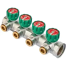 Колектор вентильний з адаптером Koer KR.1127-4 - 1"x4 - 3/4 Ways (євроконус-площина) KR4948