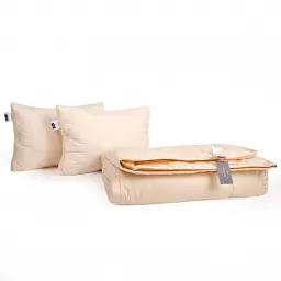 Набір MirSon вовна №9564 Gold camel Wool літо ковдра 200х220 см + 2 подушки білий (2200010806540) - мініатюра 2