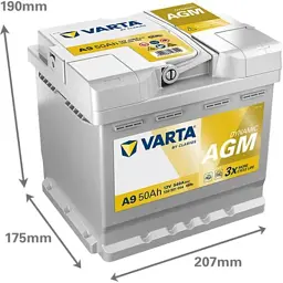 Акумулятор автомобільний Varta Silver Dynamic AGM 50Ah Ев (-/+) (550901054) - мініатюра 4