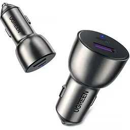 Автозарядка 2xUSB 36W (USB-C+USB-A) QC 3.0+ Косм. Сіра (CD213) UGREEN (60980) - мініатюра 6