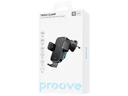 Автомобільний тримач для смартфона Proove Triple Clamp Pro 15W Gray (WHTP15010001) - мініатюра 6