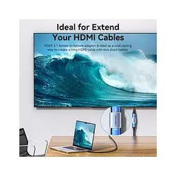 Перехідник HDMI F to HDMI F 8K Aluminum black Vention (AIUH0) - мініатюра 3