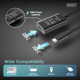 Активний високошвидкісний подовжувач USB 3.2 USB Type-C Digitus 5m black - мініатюра 5