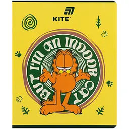 Зошит  Kite Garfield в клітинку 48 аркушів жовтий