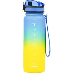 Пляшка для води UZspace Frosted Gradient 800 мл жовто-блакитна (3053) - мініатюра 2