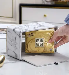Диспенсер для серветок 6450 19 см білий мармур - мініатюра 5