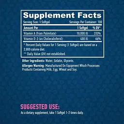 Вітамін А + Вітамн D3 Haya Labs Vitamin A&D Complex 100 гель капсул - мініатюра 3