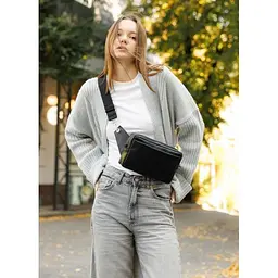 Жіноча шкіряна сумка бананка Sambag 24х16х6 см sum0027229