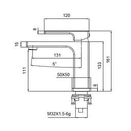 Змішувач для раковини Koer KB-10009-05 (KR3499) - мініатюра 2