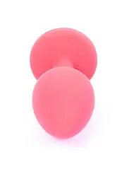 Силіконова анальна пробка з кристалом Boss Silikon Plug Jewellery Red Small 7 см (синій) - мініатюра 5