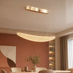 Лінійна золота кришталева світлодіодна люстра Artlight 567-1100LGD з медовими кристалами 75W