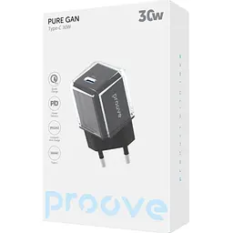 Мережевий зарядний пристрій Proove Pure GaN 30W USB-C Black (WCPU30012201) [130273] - мініатюра 3