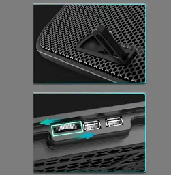 Охолоджувальна підставка для ноутбука Ice Coorel A9 з 6 вентиляторами 35,3 × 25,5 × 3,2 см Чорна (00355) - мініатюра 2