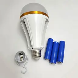 Лампа світлодіодна з акумулятором E27 New Emergency lamp 3x18650, смарт-лампочка — аварійна лампа - мініатюра 3