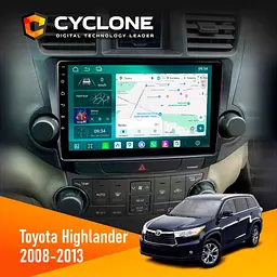 Штатна магнітола Toyota Highlander 2008-2013 Cyclone C10-013 4x64 DSP 4G Cyclone (НФ-00006528)
