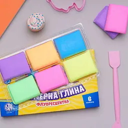 Полімерна глина Школярик флуоресцентна 6 кольорів 120 г (83911902-UA) - мініатюра 3