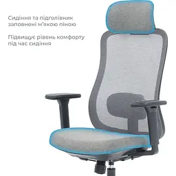 Офісне крісло OfficePro Wave OC599-B-DG-DG Black/Dark Gray [148648] - мініатюра 11