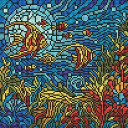 Алмазна мозаїка Вітраж. Морський світ AMO8324 30х30 см
