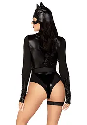 Еротичний костюм кішечки Leg Avenue Fierce Feline XS, боді, пояс з підв’язкою, маска кішки - мініатюра 2