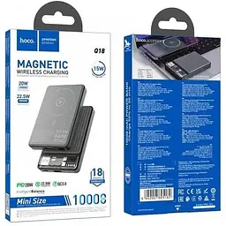 Зовнішній акумулятор Hoco Q18 Tourer power bank with magnetic fast charging магнітний 10000mAh 6942007605182 - мініатюра 5