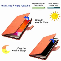 Шкіряний чохол Art Case з візитницею для Samsung Galaxy Tab S7+ Помаранчевий - мініатюра 4