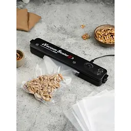 Вакууматор Vacuum Sealer вакуумний пакувальник для їжі, побутовий вакууматор чорний - мініатюра 3