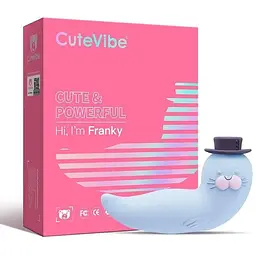 Вакуумний вібратор CuteVibe Franky Blue - мініатюра 5