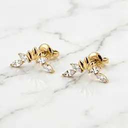 Сережки-гвоздики з жовтого золота Crystal Crown (з40067.1)