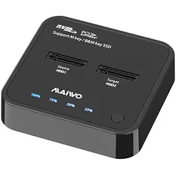 Док-станція для накопичувачів Maiwo 2*NVMe M.2 SSD Key M/B+M USB 3.1 Gen2 Type-C (K3016P)