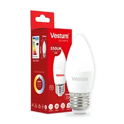 Світлодіодна лампа Vestum C37 6W 4100 K 220V E27 1-VS-1301 - мініатюра 3